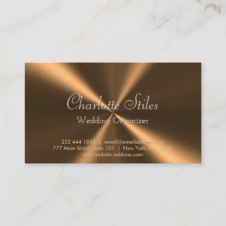 Personalised Bronze Metallic Radial Texture Business Card