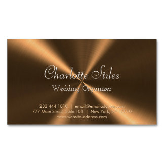 Personalised Bronze Metallic Radial Texture Magnetic Business Card