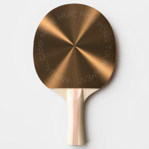 Personalised Bronze Metallic Radial Texture Ping Pong Paddle
