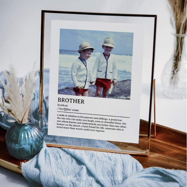 Personalised Brother Definition Quote Wall Art (gift for brother)
