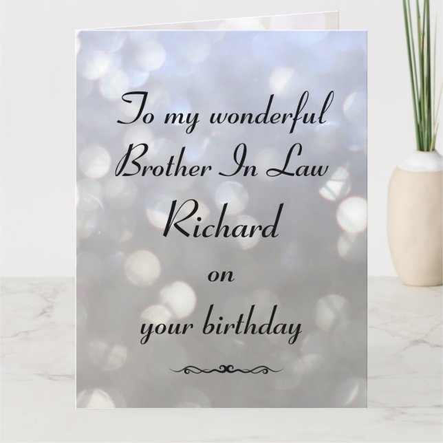 Personalised Brother In Law Birthday Card (Front)