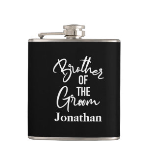 Personalised Brother of the Groom Wedding Hip Flask