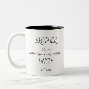 Personalised Brother to Uncle Est Custom Year Two-Tone Coffee Mug