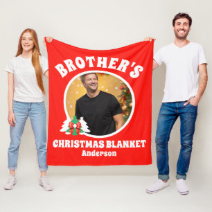 Personalised Brother's Photo Christmas Fleece Blanket
