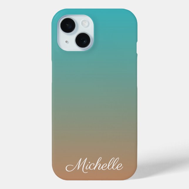 Personalised brown and blue ombre Case-Mate iPhone case (Back)