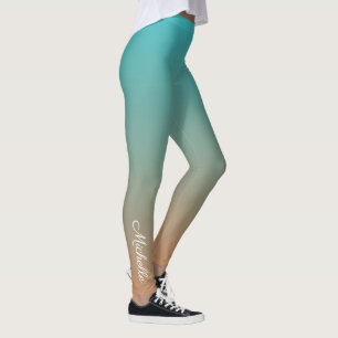 Personalised brown and blue ombre leggings