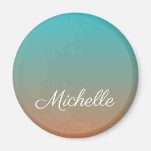 Personalised brown and blue ombre magnet