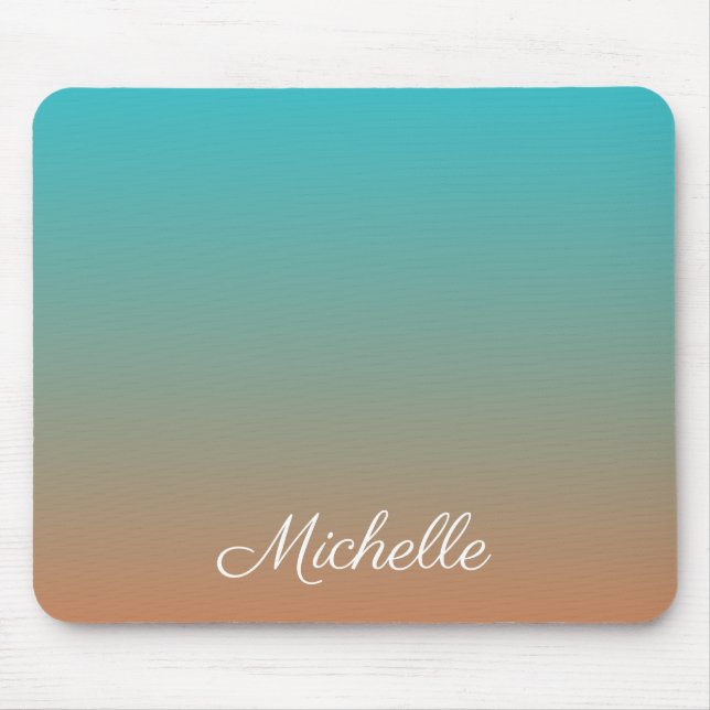 Personalised brown and blue ombre mouse pad (Front)