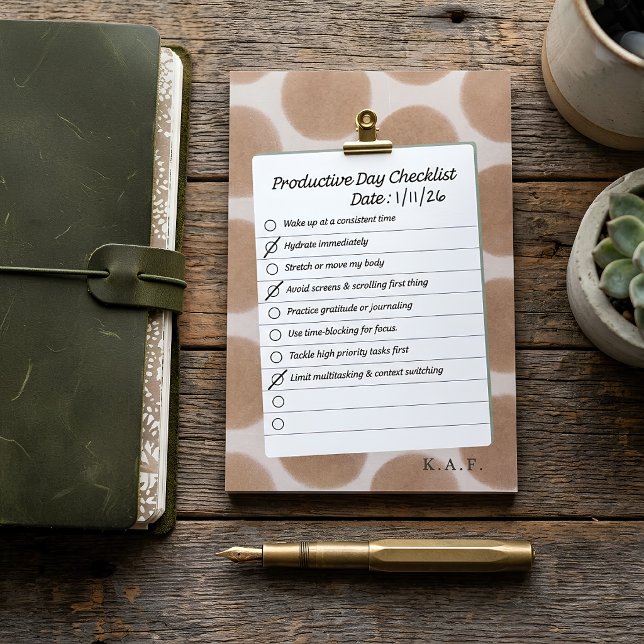 Personalised Brown Daily Habit Tracker Checklist  Post-it Notes (Creator Uploaded)