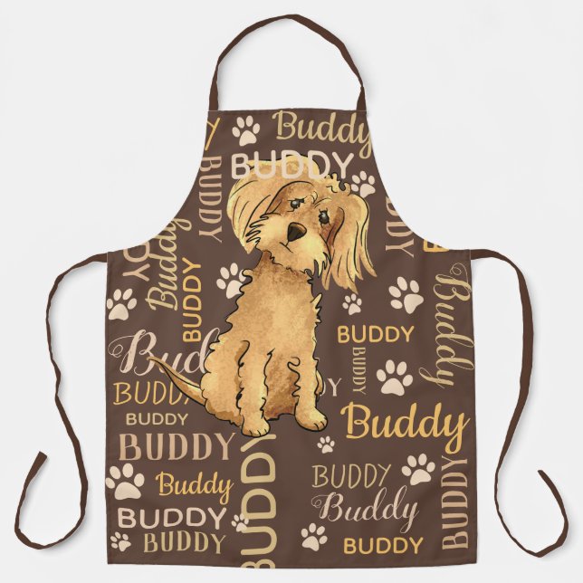 Personalised Brown Dog Apron (Front)