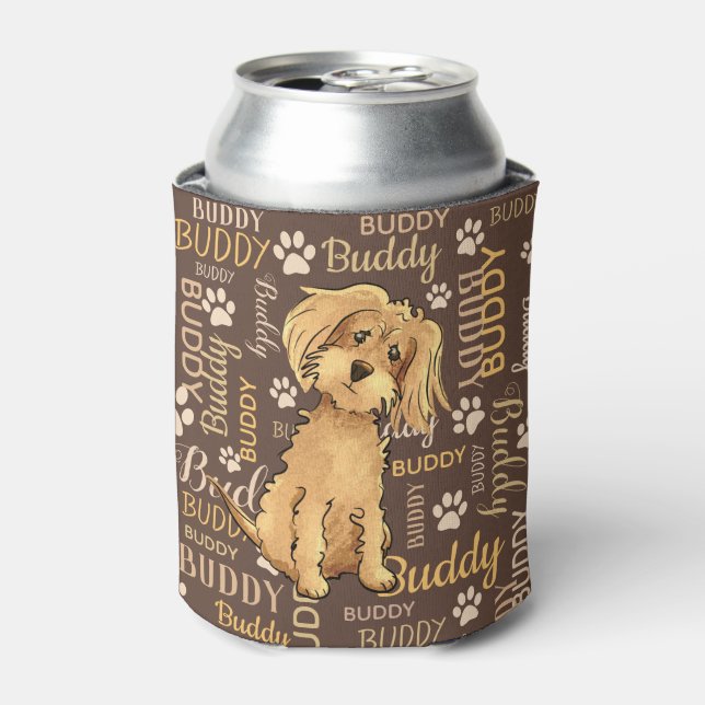 Personalised Brown Dog Can Cooler (Can Front)