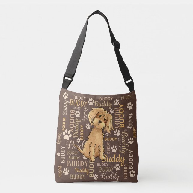 Personalised Brown Dog Crossbody Bag (Front)