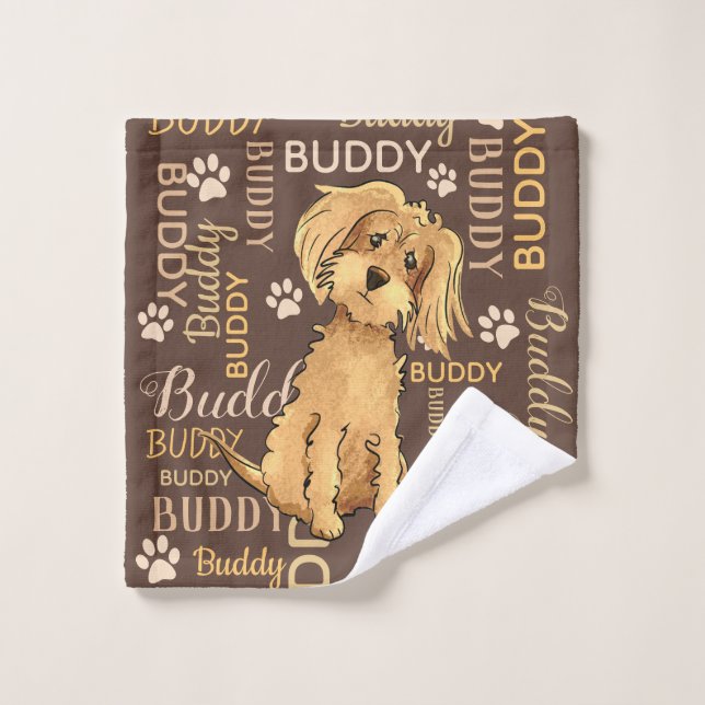 Personalised Brown Dog Wash Cloth (Wash Cloth)