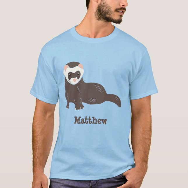 Personalised Brown Ferret Graphic T-Shirt (Front)