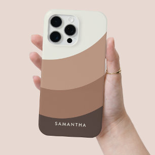 Personalised Brown Gradient Modern Name Chic Retro iPhone 15 Pro Max Case