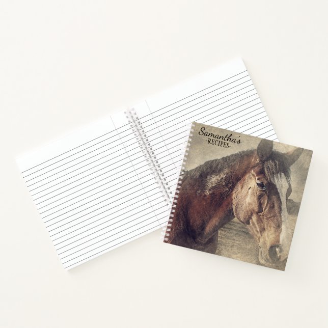 Personalised Brown Horse Painting Recipe Notebook (Inside)