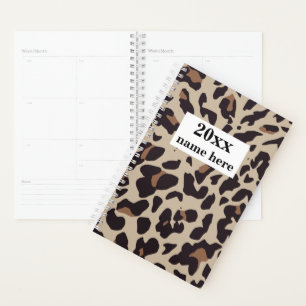 Personalised Brown Leopard Print Planner
