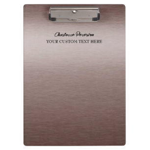 Personalised Brown Metal  Clipboard