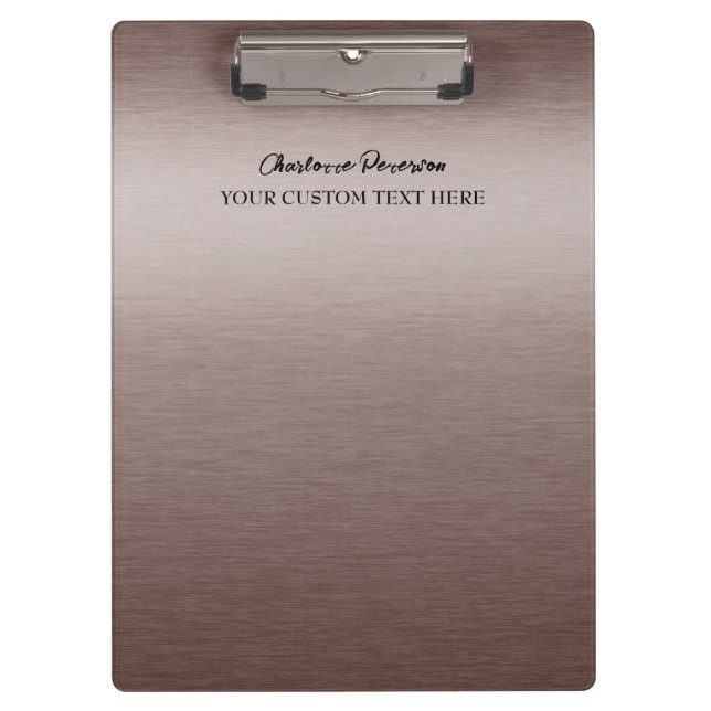 Personalised Brown Metal  Clipboard (Front)