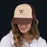 Personalised brown Name for men Trucker Hat<br><div class="desc">Personalised Name Trucker Hat</div>