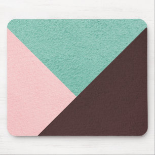 Personalised Brown Pink & Green Abstract Pattern Mouse Pad
