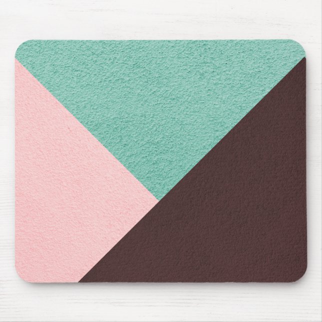 Personalised Brown Pink & Green Abstract Pattern Mouse Pad (Front)
