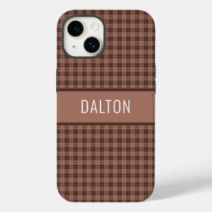Personalised Brown Plaid Phone Case