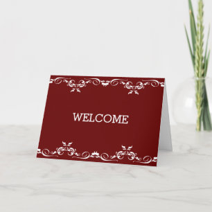 Personalised Brown Swirl Boarder Welcome Card