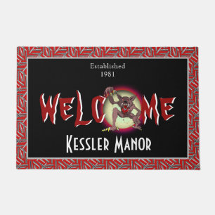 Personalised Brown Werewolf Full Moon Halloween Do Doormat