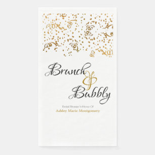 Personalised Brunch Bubbly Gold Confetti Streamers Napkin