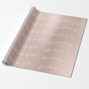 Personalised Brush Bride to be Blush Pink Wrapping Paper