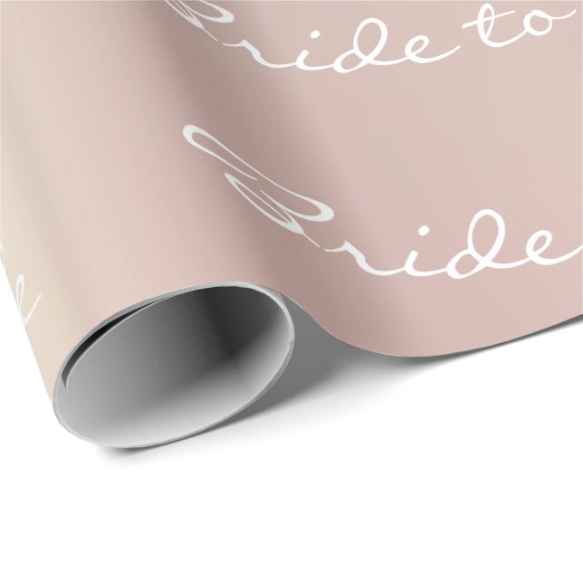 Personalised Brush Bride to Be Pearly Pink Wrapping Paper (Roll Corner)