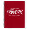Personalised Brush Script Red Sketchbook Notebook