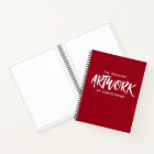 Personalised Brush Script Red Sketchbook Notebook