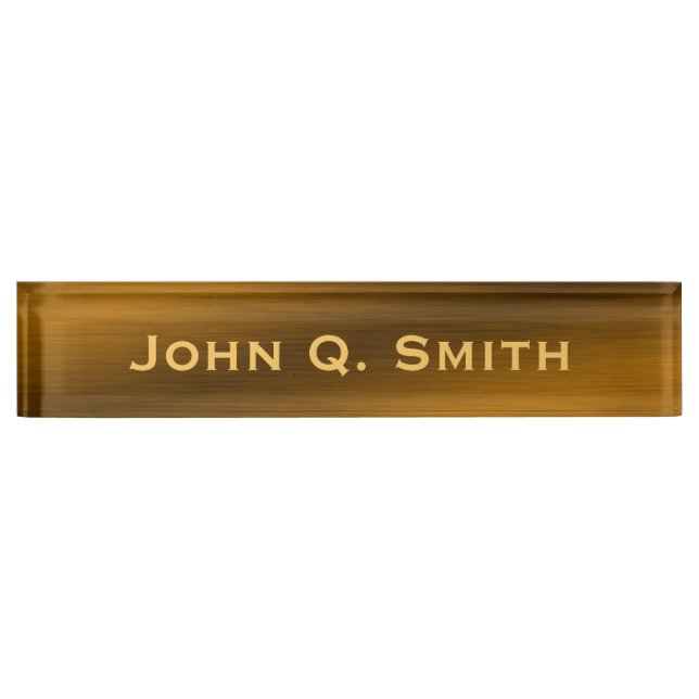 Personalised Brushed Bronze Nameplate (Front)