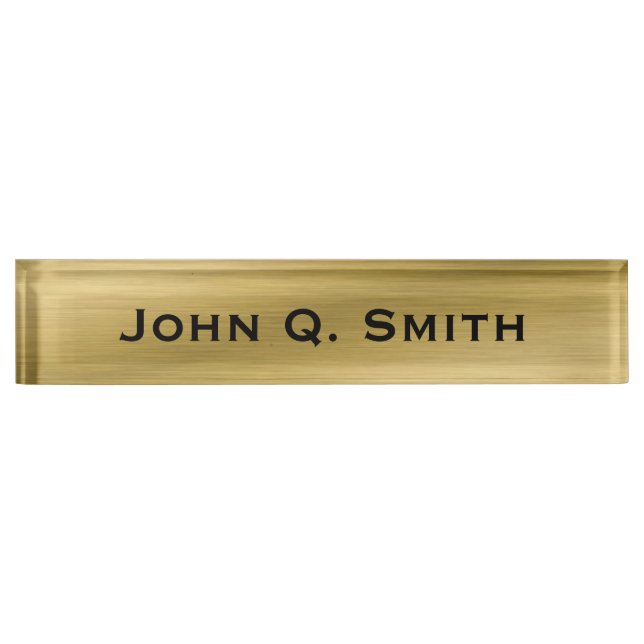 Personalised Brushed Gold Nameplate (Front)