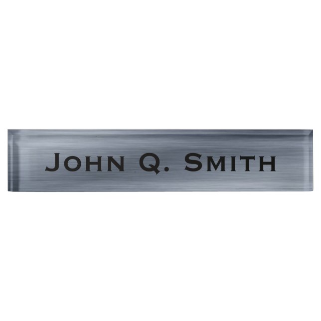 Personalised Brushed Steel Nameplate (Front)
