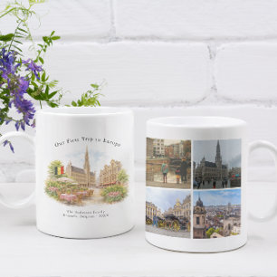 Personalised Brussels Belgium Travel Photo Mug
