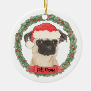 Personalised Brussels Griffon Christmas Ceramic Ornament