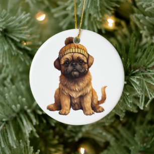 Personalised Brussels Griffon Dog Ceramic Ornament