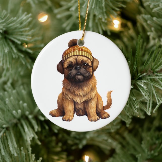 Personalised Brussels Griffon Dog Ceramic Ornament (Tree)