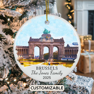 Personalised Brussels Ornament, Belgium Gift Ceramic Ornament
