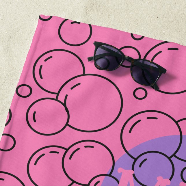 Personalised Bubble Bliss Beach Towel (Creator Uploaded)