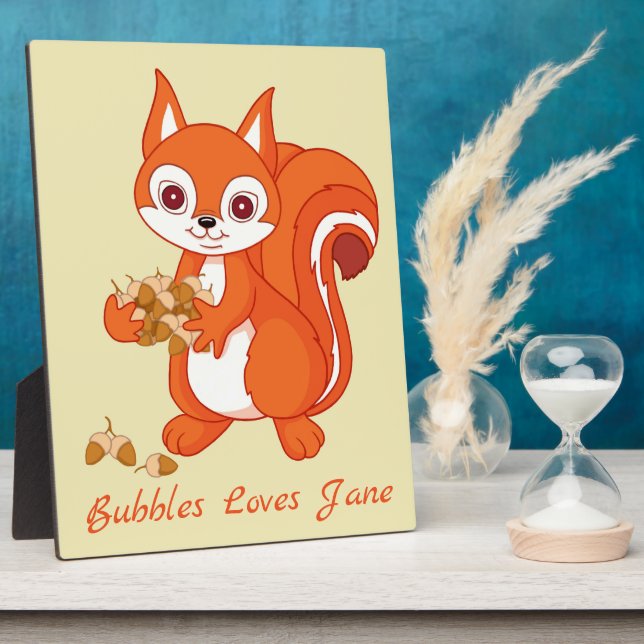 Personalised Bubbles the Helpful Squirrel Plaque (Side)