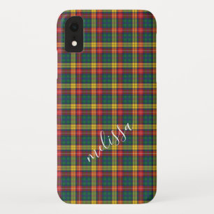 Personalised Buchanan Tartan Pattern Clan Pattern iPhone XR Case