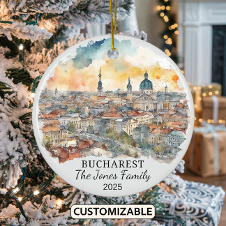 Personalised Bucharest Ornament, Romania Ornament