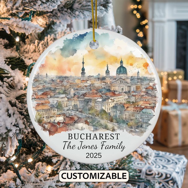 Personalised Bucharest Ornament, Romania Ornament (Creator Uploaded)