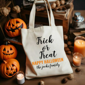 personalised bucket, personalised trick or treat tote bag