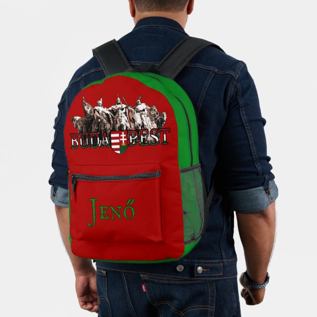 Personalised Budapest Heroes Hungarian Colours Printed Backpack (Insitu (Model))