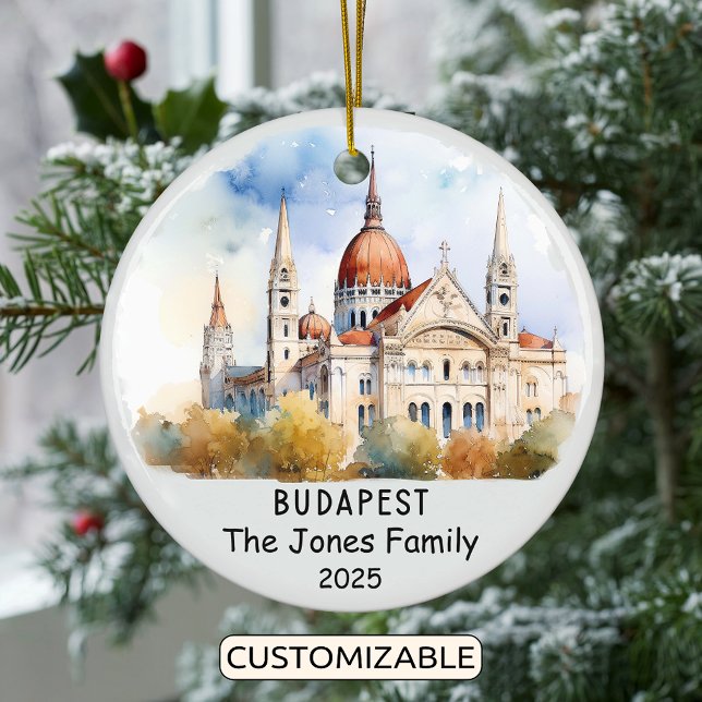 Personalised Budapest Ornament, Hungary Ceramic Ornament (Creator Uploaded)
